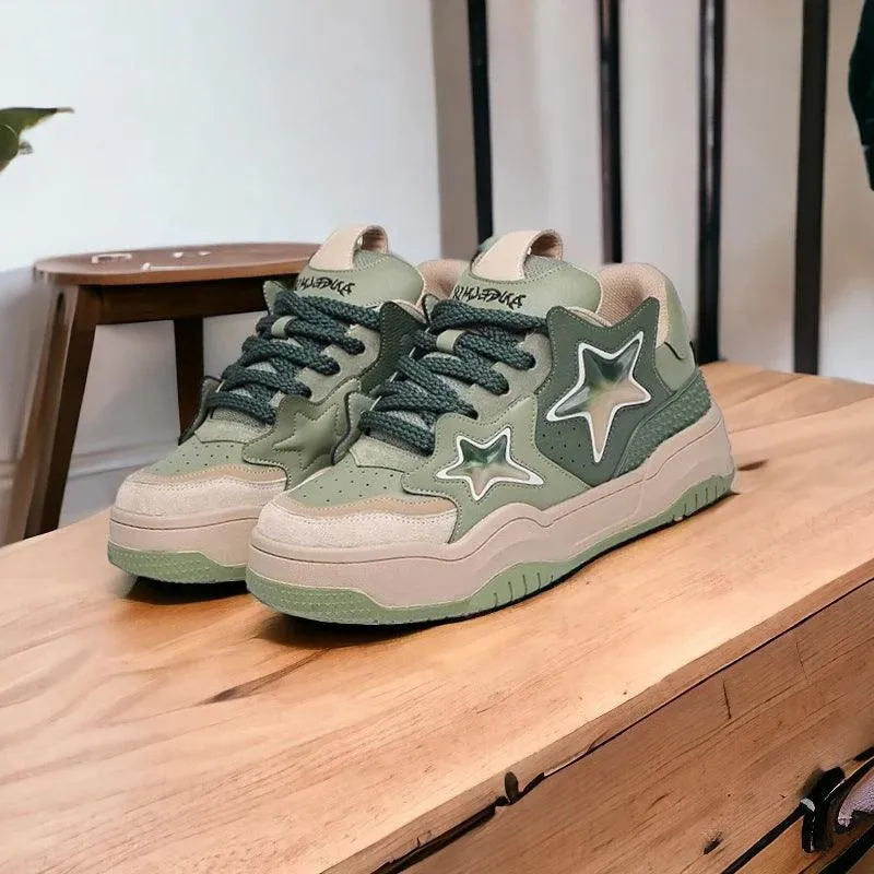 SBCS1241 Women's and Men's Casual Shoes - Leather Skateboard Sneakers