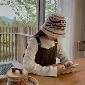 Sohiwoo Knitted Bucket Hats For Women&Men Winter Thicken Warm Panama Bob Female Outdoor Coldproof Fisherman Hats Unisex Basin Caps Gorro