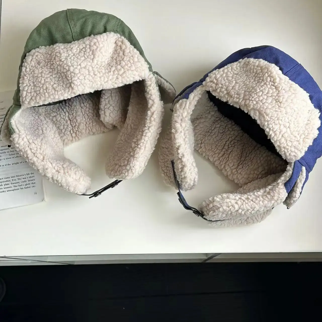 Sohiwoo Unisex Beanies Hats Winter Thicken Warm Pilot Aviator Hats Women Earmuffs Skullies Cap Outdoor Coldproof Ski Ear Protection Caps