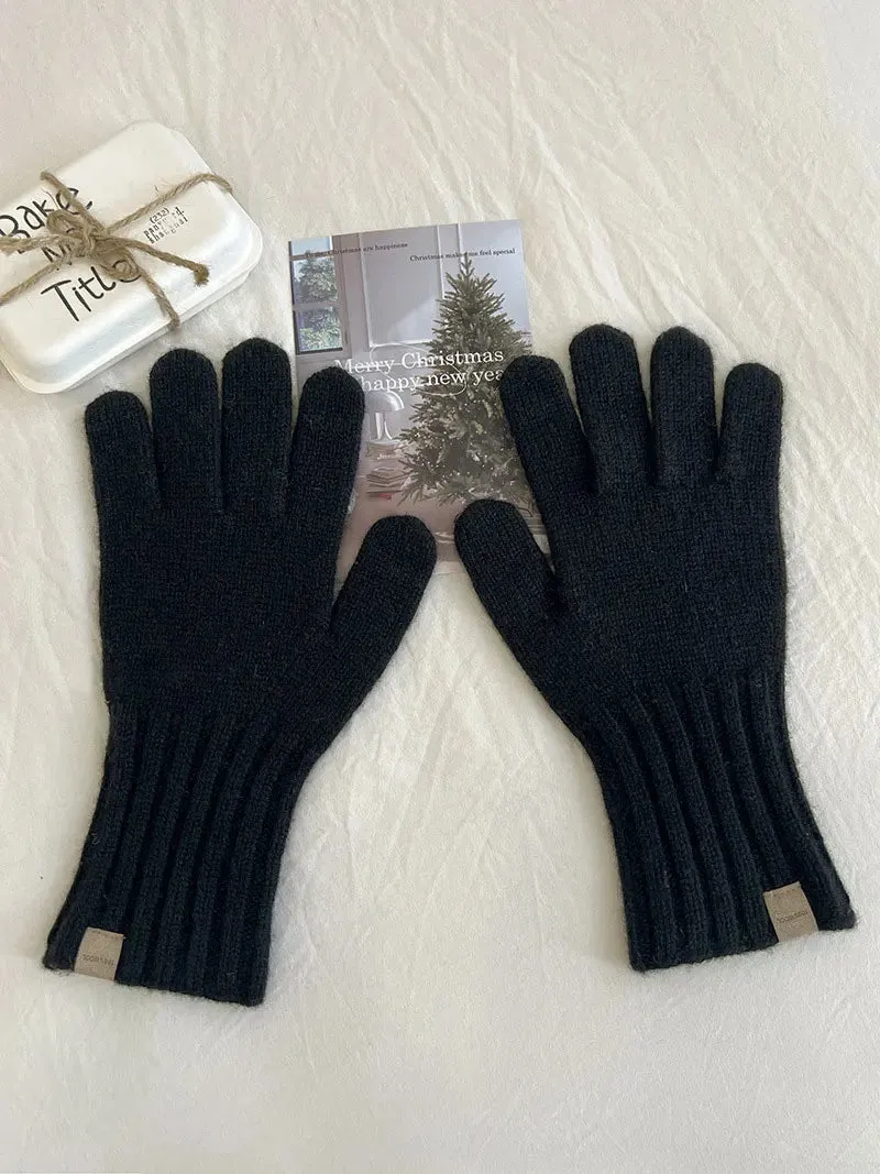 Sohiwoo Wool Neck Scarf Gloves Two Piece Set For Women&Men Winter Thicken Warm Beanies Hats Unisex Outdoor Coldproof scarf Gloves Set