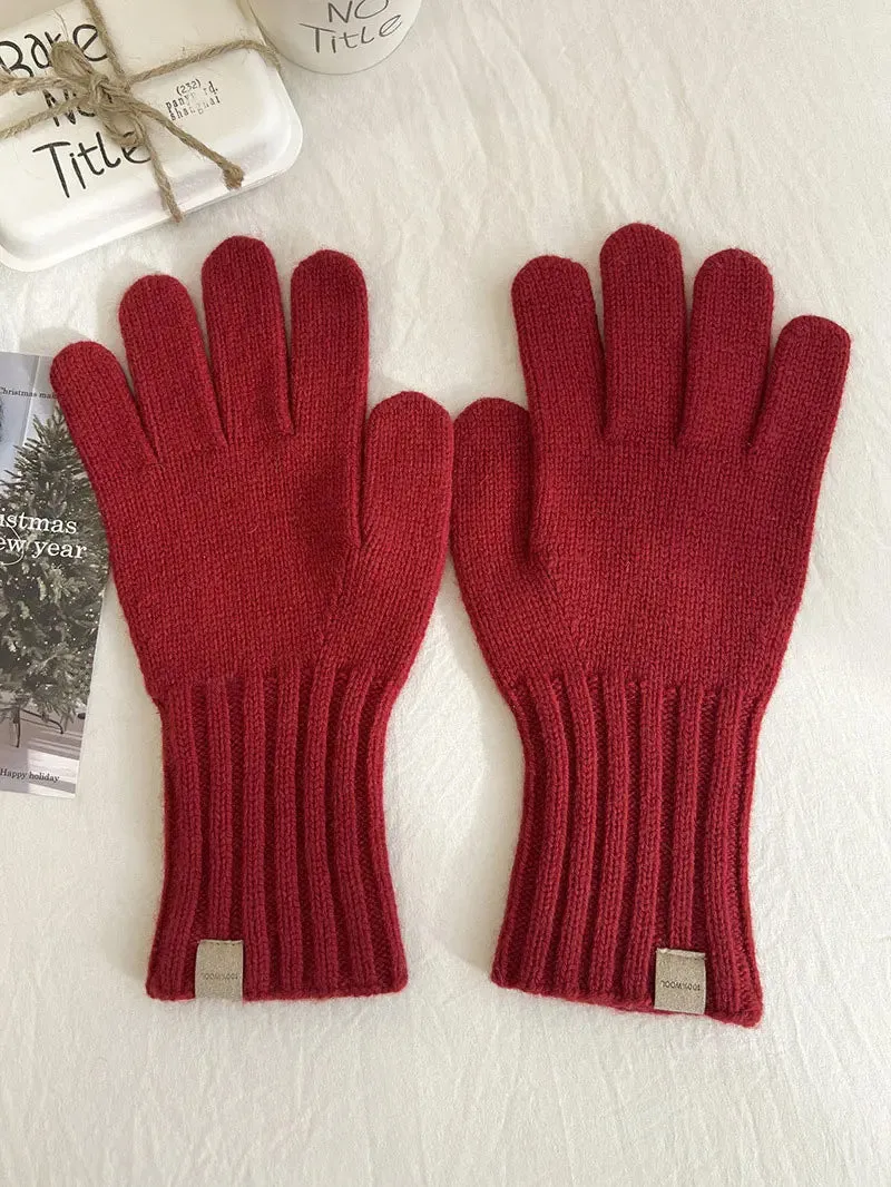 Sohiwoo Wool Neck Scarf Gloves Two Piece Set For Women&Men Winter Thicken Warm Beanies Hats Unisex Outdoor Coldproof scarf Gloves Set