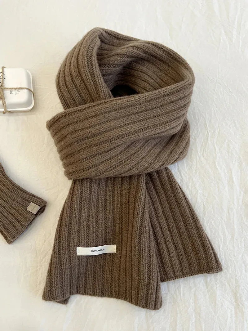 Sohiwoo Wool Neck Scarf Gloves Two Piece Set For Women&Men Winter Thicken Warm Beanies Hats Unisex Outdoor Coldproof scarf Gloves Set