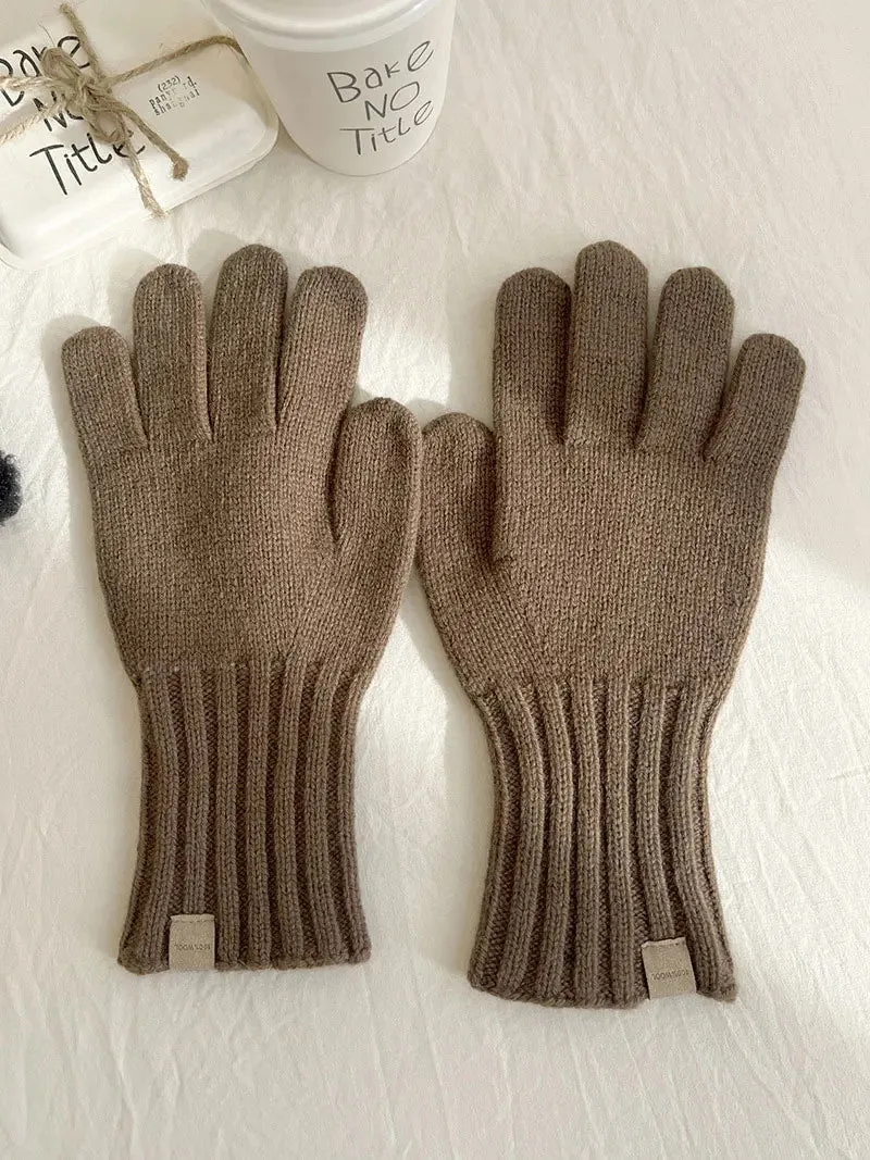 Sohiwoo Wool Neck Scarf Gloves Two Piece Set For Women&Men Winter Thicken Warm Beanies Hats Unisex Outdoor Coldproof scarf Gloves Set