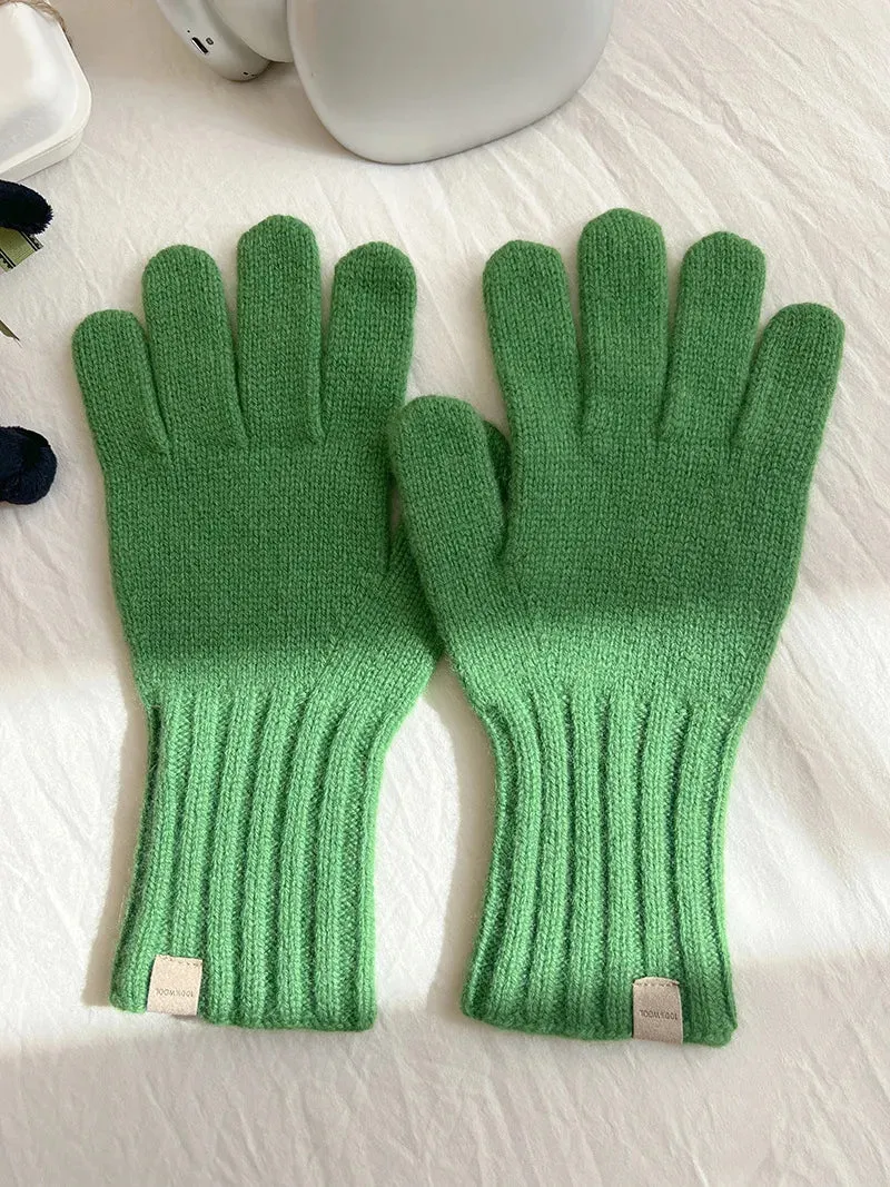 Sohiwoo Wool Neck Scarf Gloves Two Piece Set For Women&Men Winter Thicken Warm Beanies Hats Unisex Outdoor Coldproof scarf Gloves Set