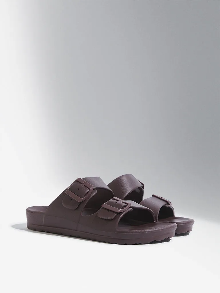 SOLEPLAY Maroon Dual Band Buckled Flip-Flop