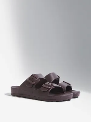 SOLEPLAY Maroon Dual Band Buckled Flip-Flop