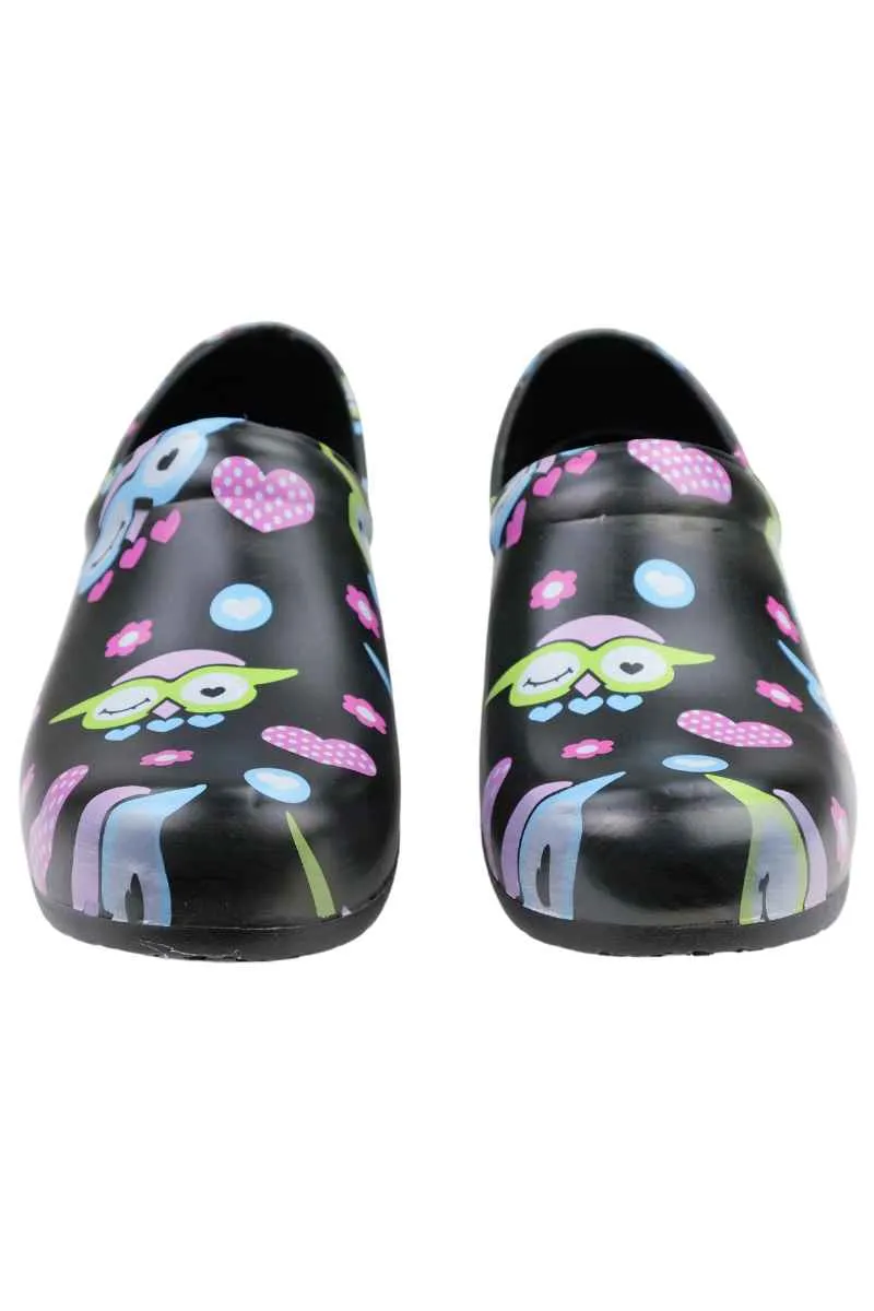 StepZ Women's Slip Resistant Nurse Clogs | Give a Hoot