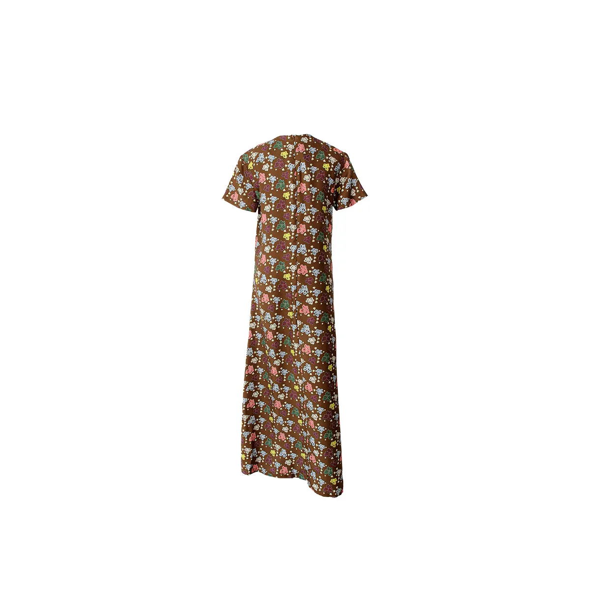 Tilda Short Sleeve Silk Maxi Blue & White
