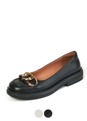 Trina Women's Flat Chain Black Shoes