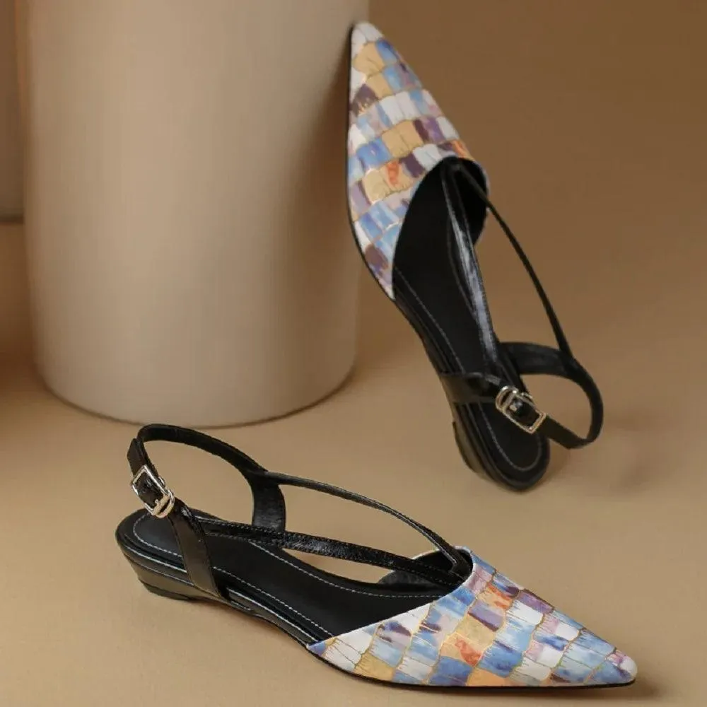 TSS25 Women's Casual Shoes - Leather Low Heel Sandals