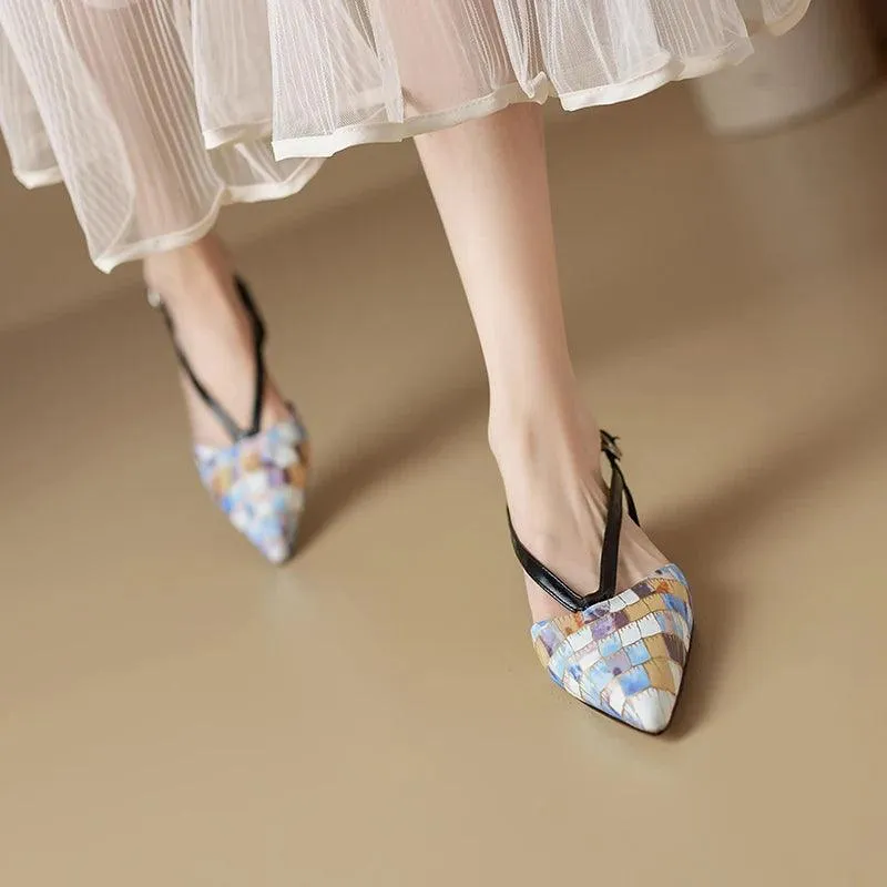 TSS25 Women's Casual Shoes - Leather Low Heel Sandals