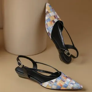 TSS25 Women's Casual Shoes - Leather Low Heel Sandals