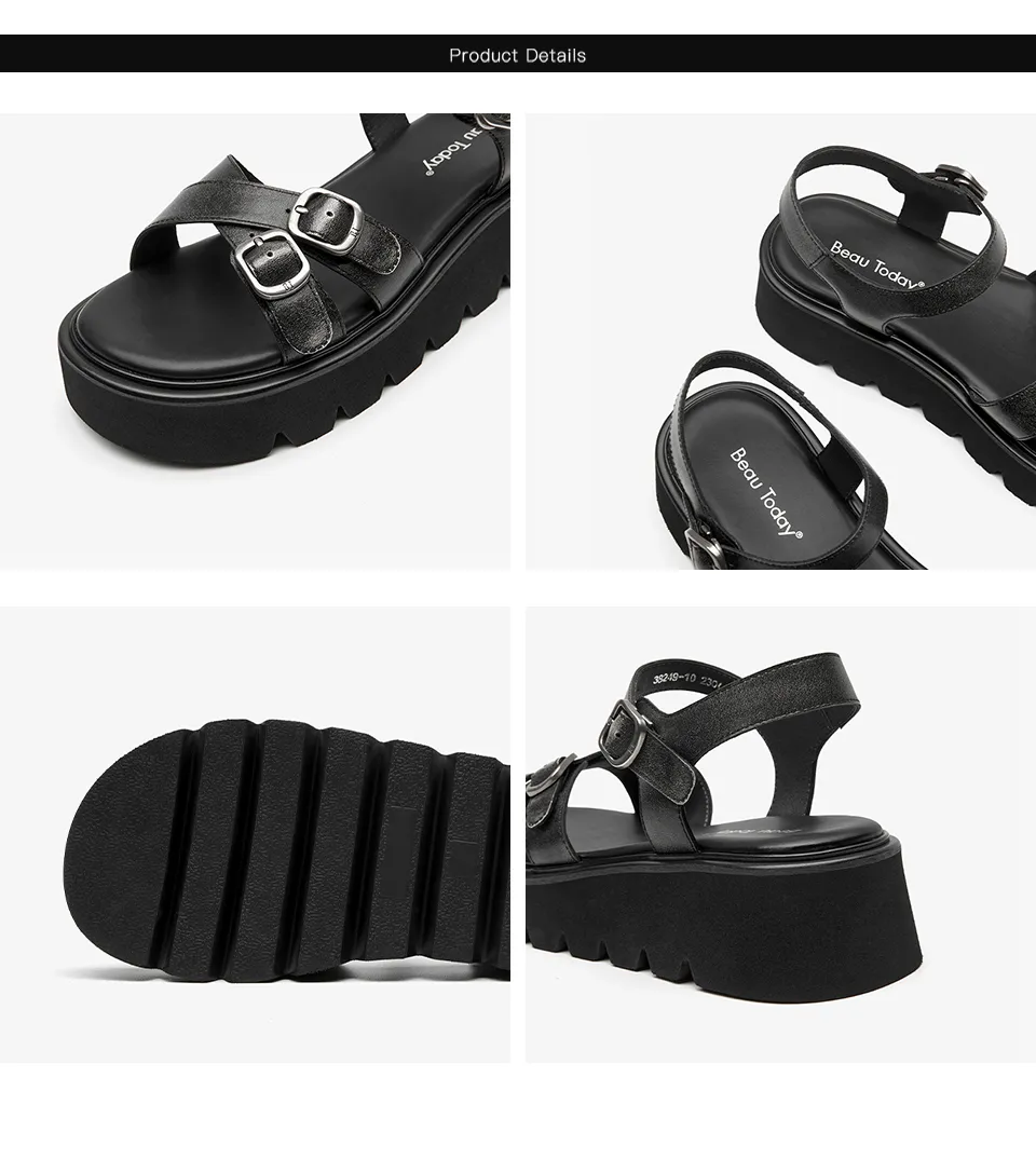 USS Shoes Nina Women's Comfortable Platform Leather Sandals