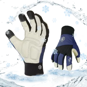 VGO 32℉ or above 3M Thinsulate C40 Lined Winter Synthetic Leather Waterproof Work Gloves (3 Colors, SL1015FW)