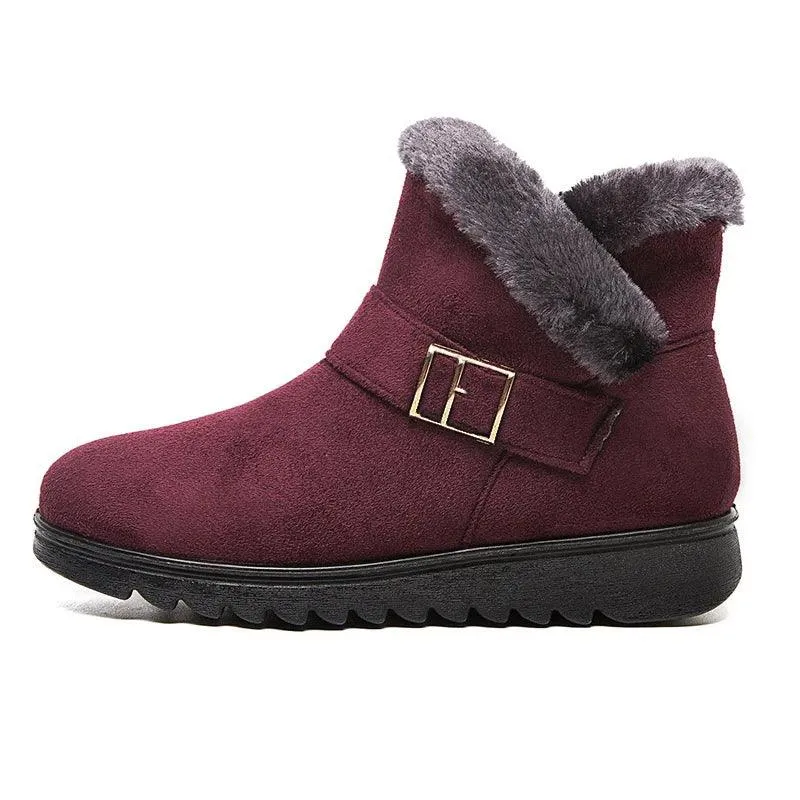 Women's Casual Shoes Solid Warm Plush Sneakers Ankle Boots 18-LXZ107