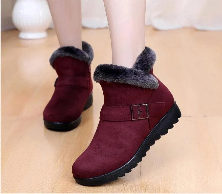 Women's Casual Shoes Solid Warm Plush Sneakers Ankle Boots 18-LXZ107