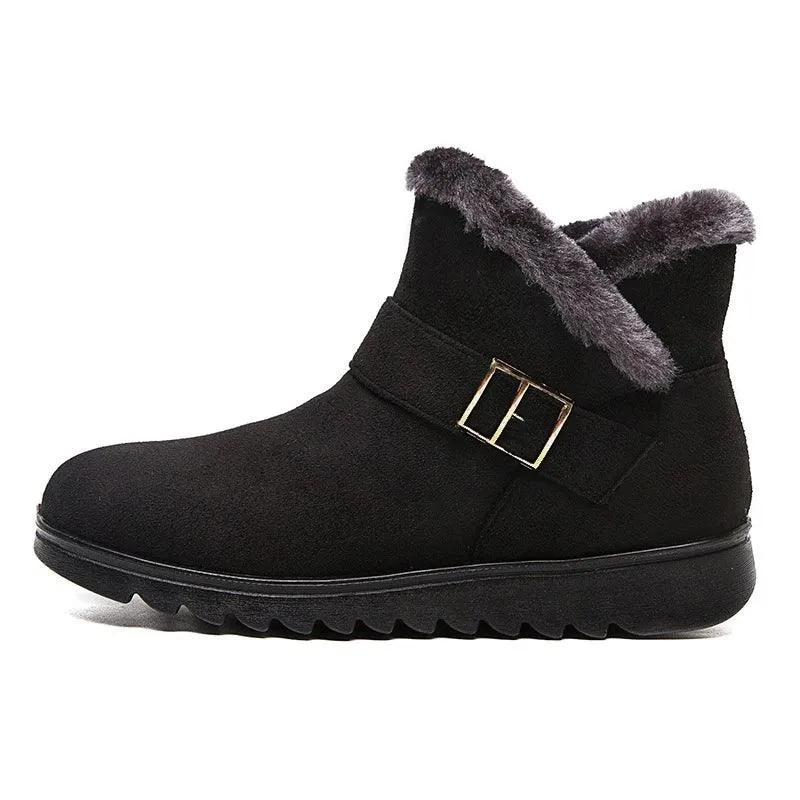 Women's Casual Shoes Solid Warm Plush Sneakers Ankle Boots 18-LXZ107