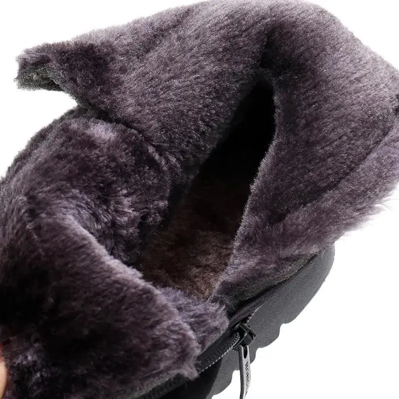 Women's Casual Shoes Solid Warm Plush Sneakers Ankle Boots 18-LXZ107