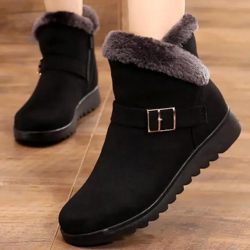 Women's Casual Shoes Solid Warm Plush Sneakers Ankle Boots 18-LXZ107