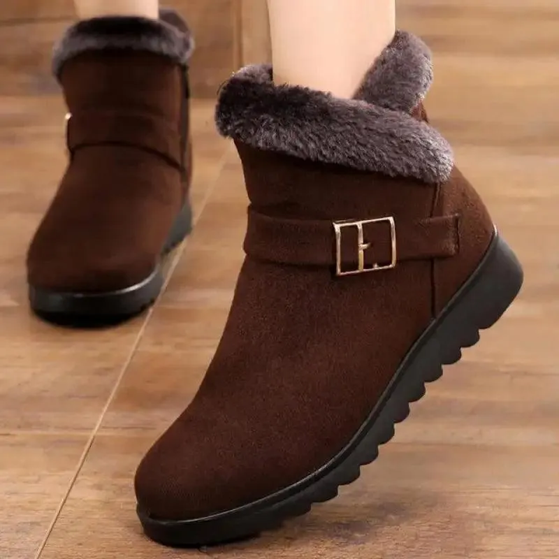 Women's Casual Shoes Solid Warm Plush Sneakers Ankle Boots 18-LXZ107