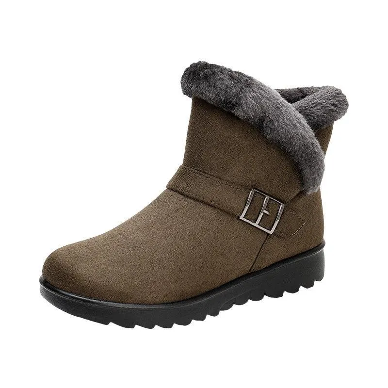 Women's Casual Shoes Solid Warm Plush Sneakers Ankle Boots 18-LXZ107