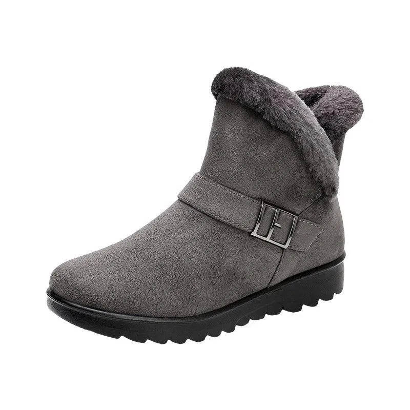 Women's Casual Shoes Solid Warm Plush Sneakers Ankle Boots 18-LXZ107