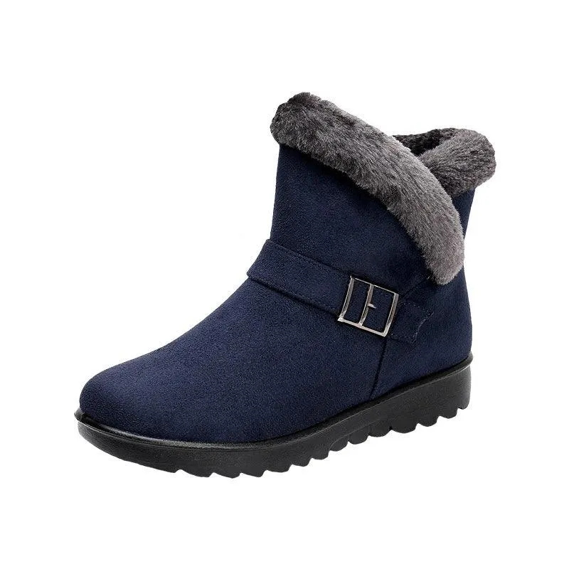 Women's Casual Shoes Solid Warm Plush Sneakers Ankle Boots 18-LXZ107