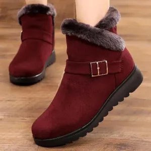 Women's Casual Shoes Solid Warm Plush Sneakers Ankle Boots 18-LXZ107