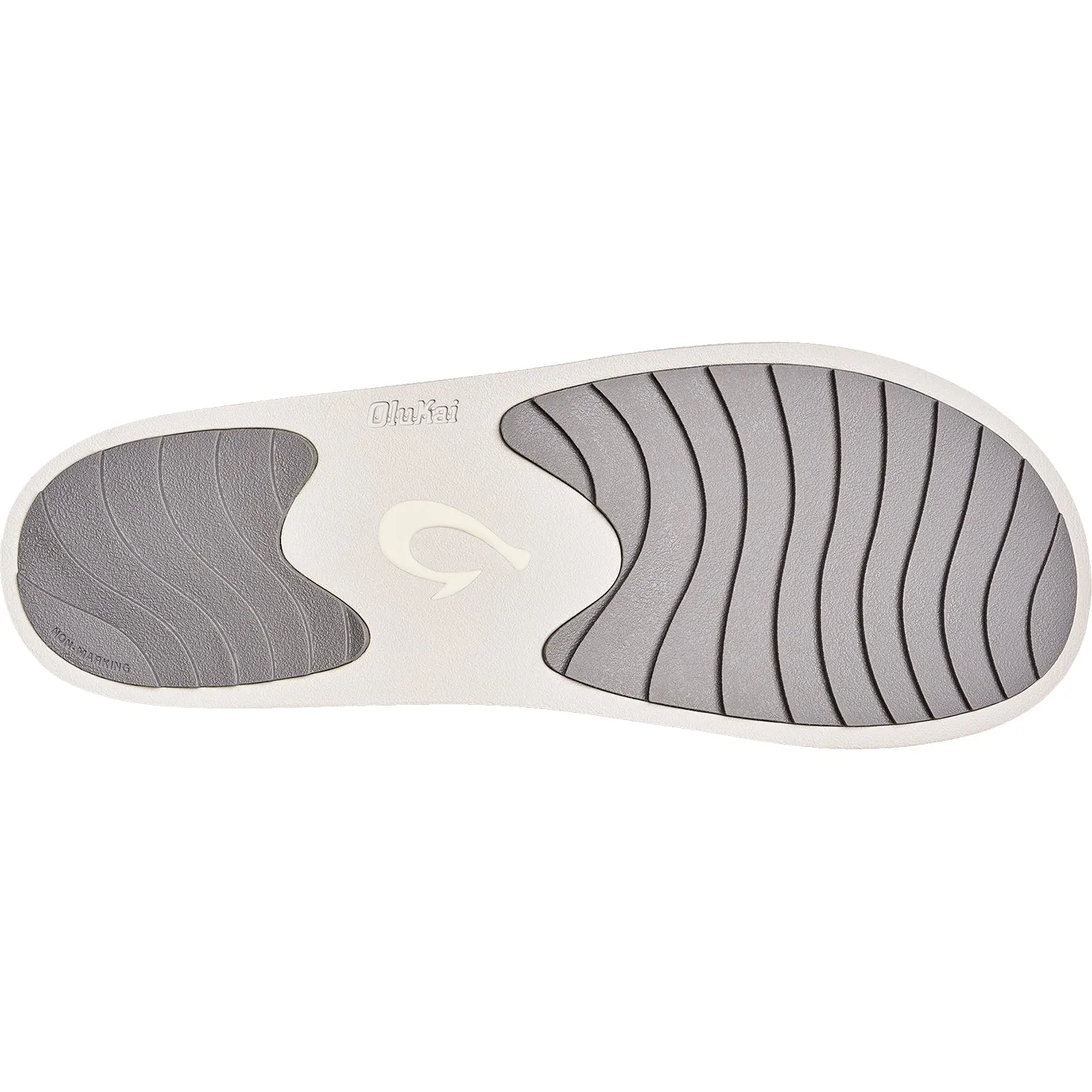 Women's OluKai Ku'i Fog/Mist Grey Leather/Shearling