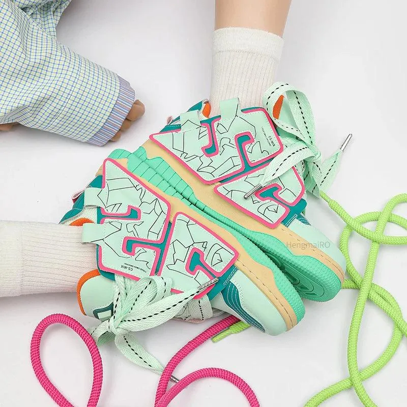 Y2K Women's and Men's Casual Shoes - Streetwear Skateboard Sneakers