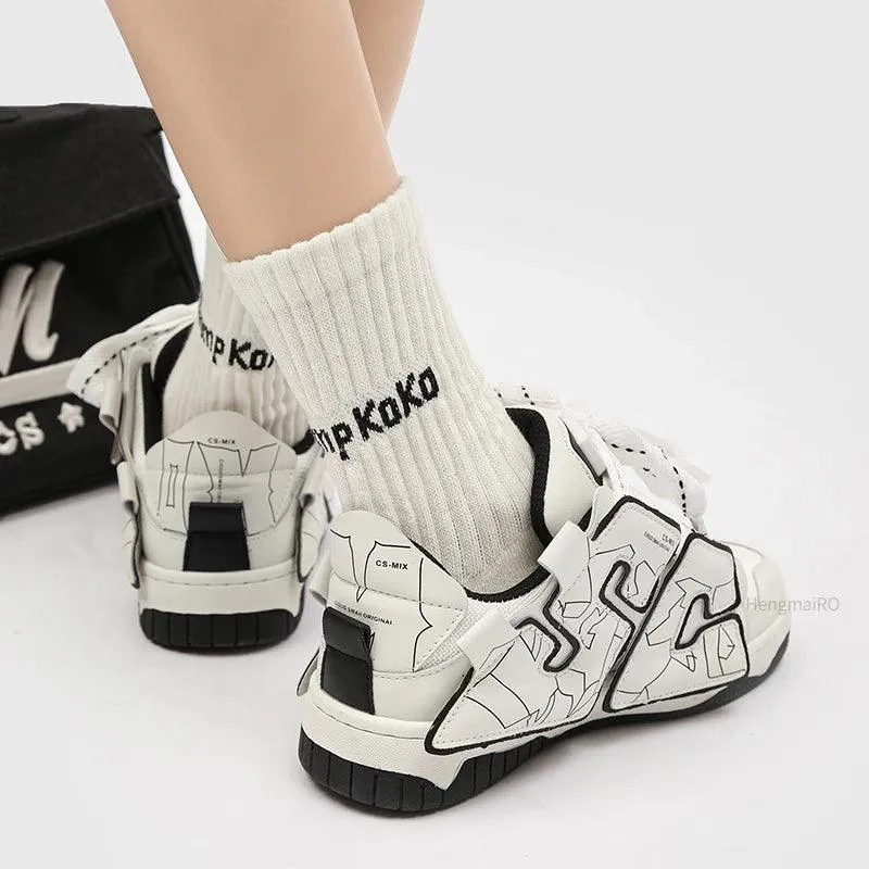 Y2K Women's and Men's Casual Shoes - Streetwear Skateboard Sneakers