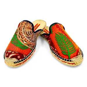ZENOBIE Orange Mule Espadrilles